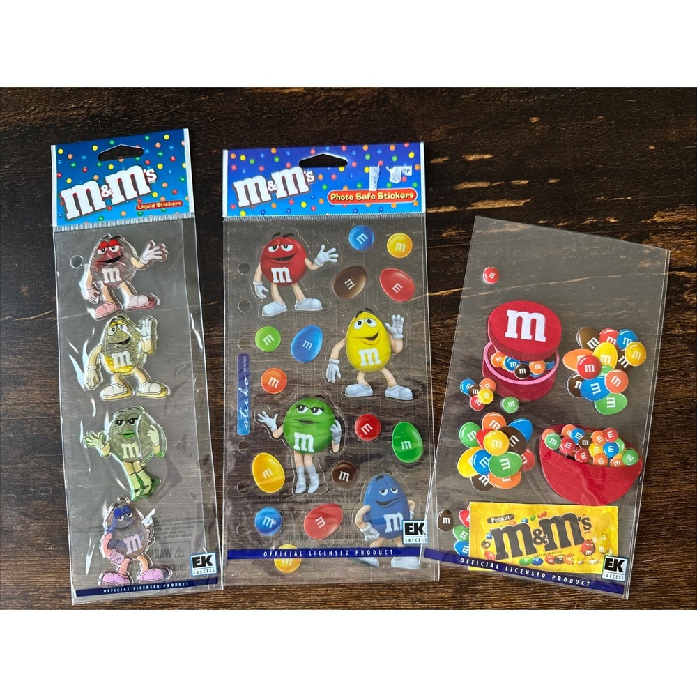 Vintage M&Ms Sticker Lot